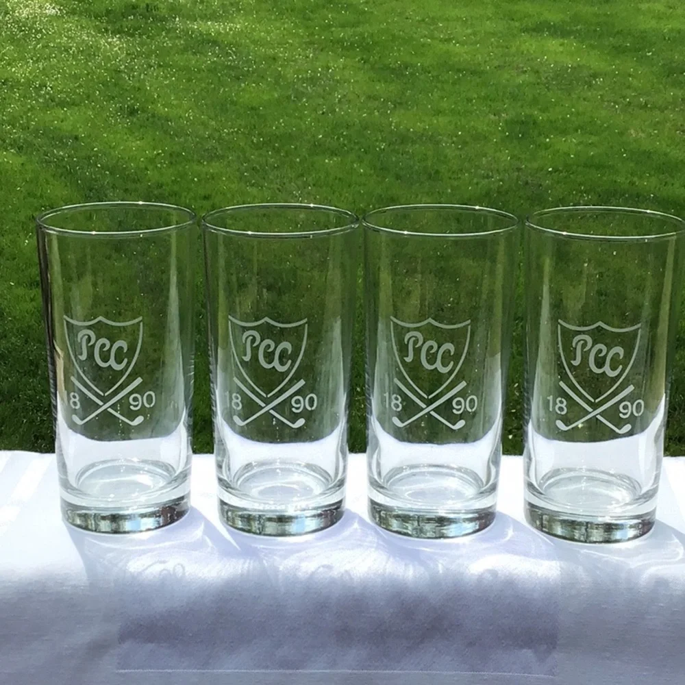 Plainfield Country Club Bar Drinking Glasses 4 Swag Golf Course New Jersey Set‎